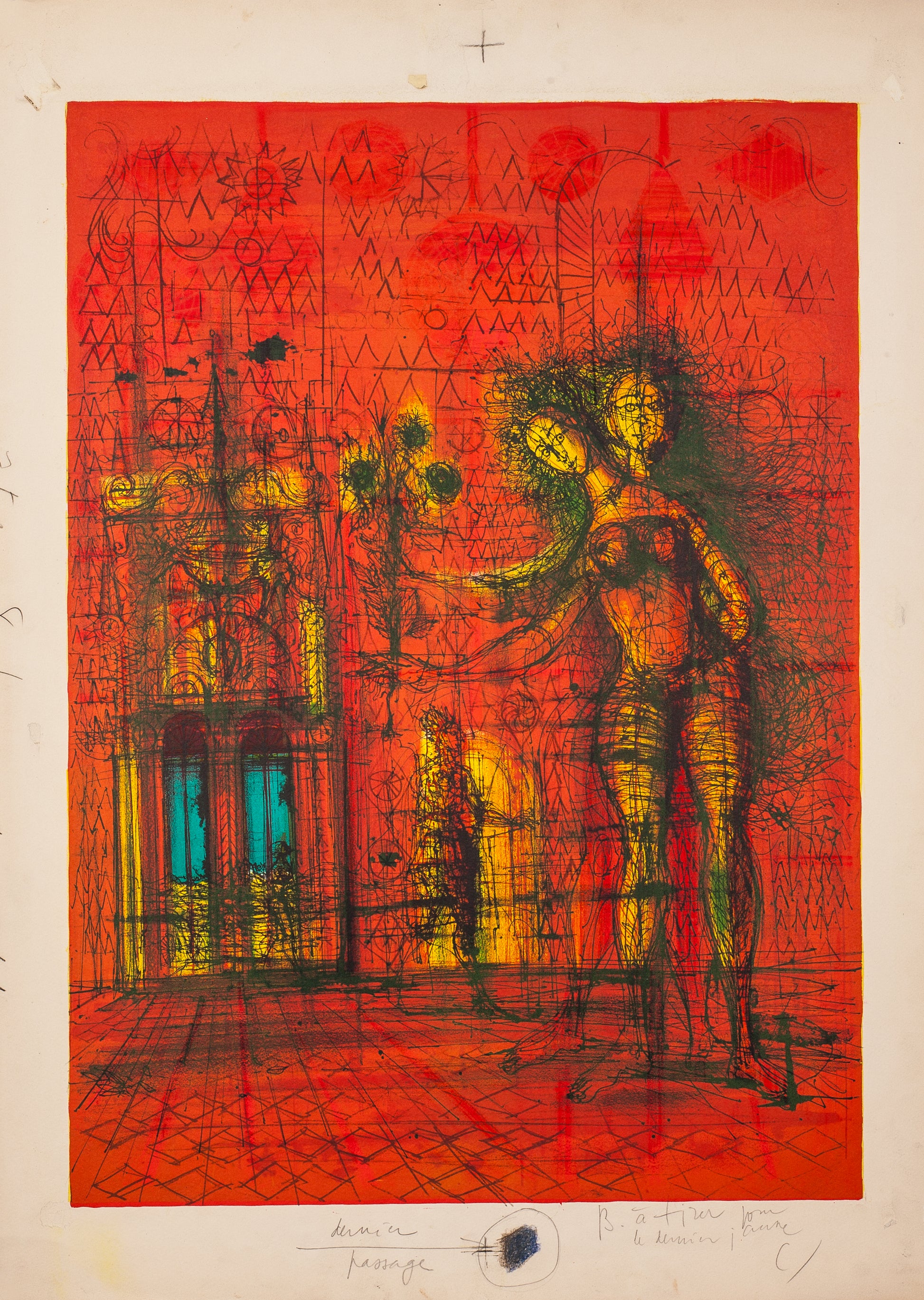 Figures Rituelles by Jean Carzou - Mourlot Editions - Fine_Art - Poster - Lithograph - Wall Art - Vintage - Prints - Original