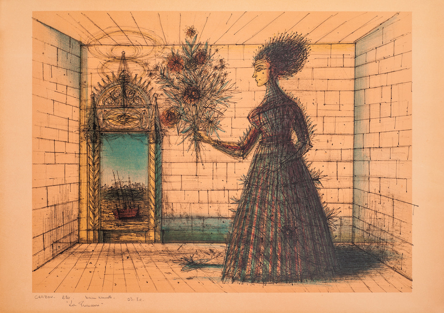 La Princesse by Jean Carzou - Mourlot Editions - Fine_Art - Poster - Lithograph - Wall Art - Vintage - Prints - Original