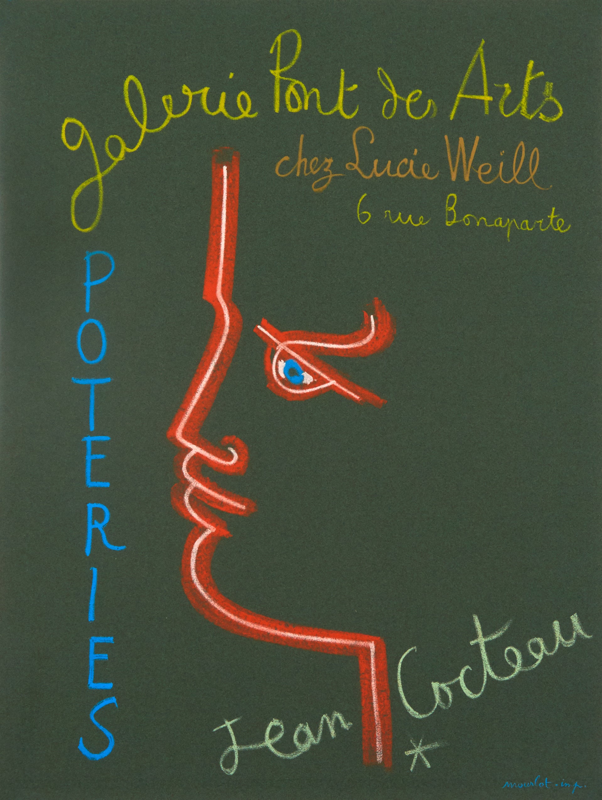 Galerie Pont des Arts Poteries by Jean Cocteau - Mourlot Editions - Fine_Art - Poster - Lithograph - Wall Art - Vintage - Prints - Original