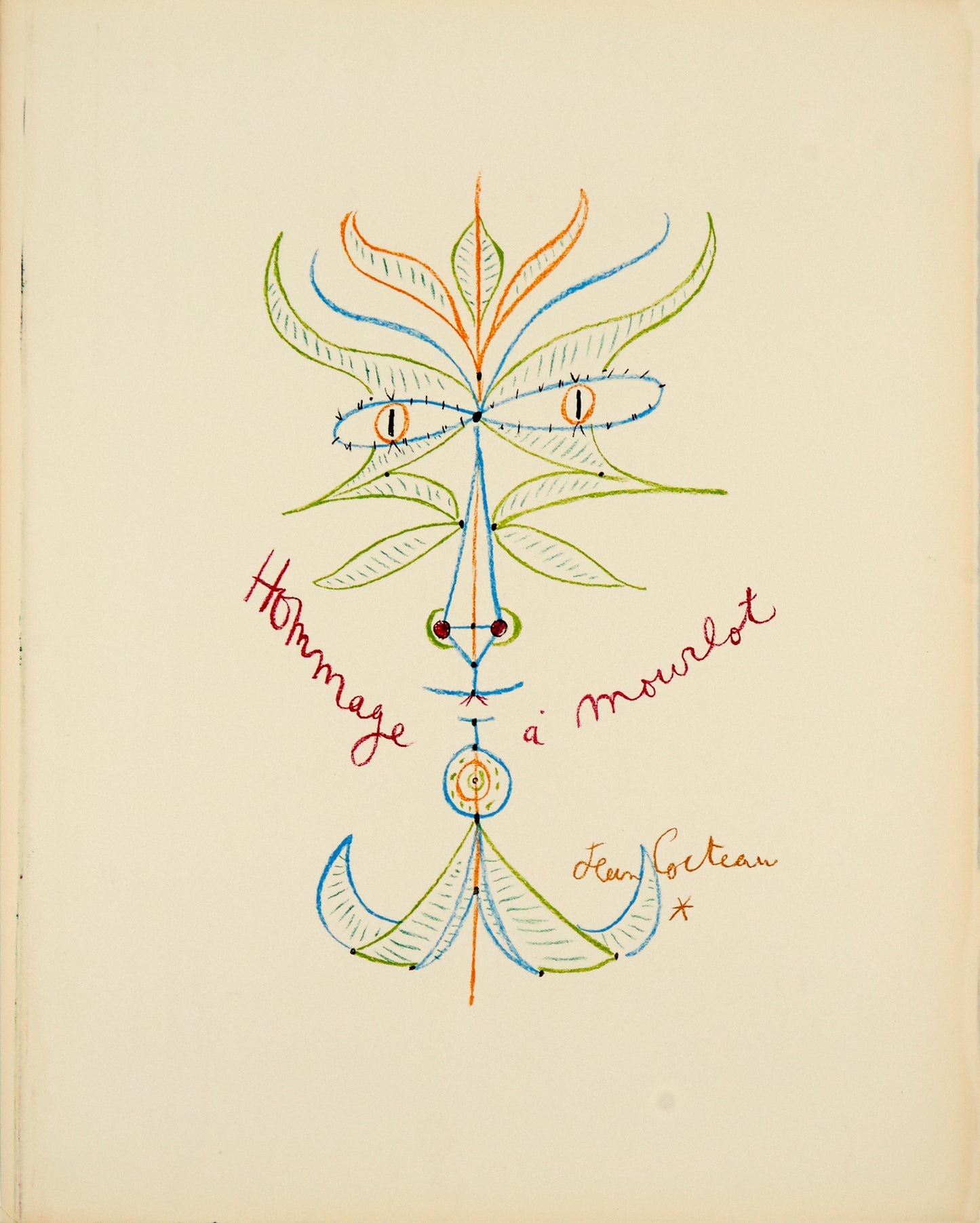 Tete de Faune - Hommage a Mourlot by Jean Cocteau, 1956 / 1975 - Mourlot Editions - Fine_Art - Poster - Lithograph - Wall Art - Vintage - Prints - Original