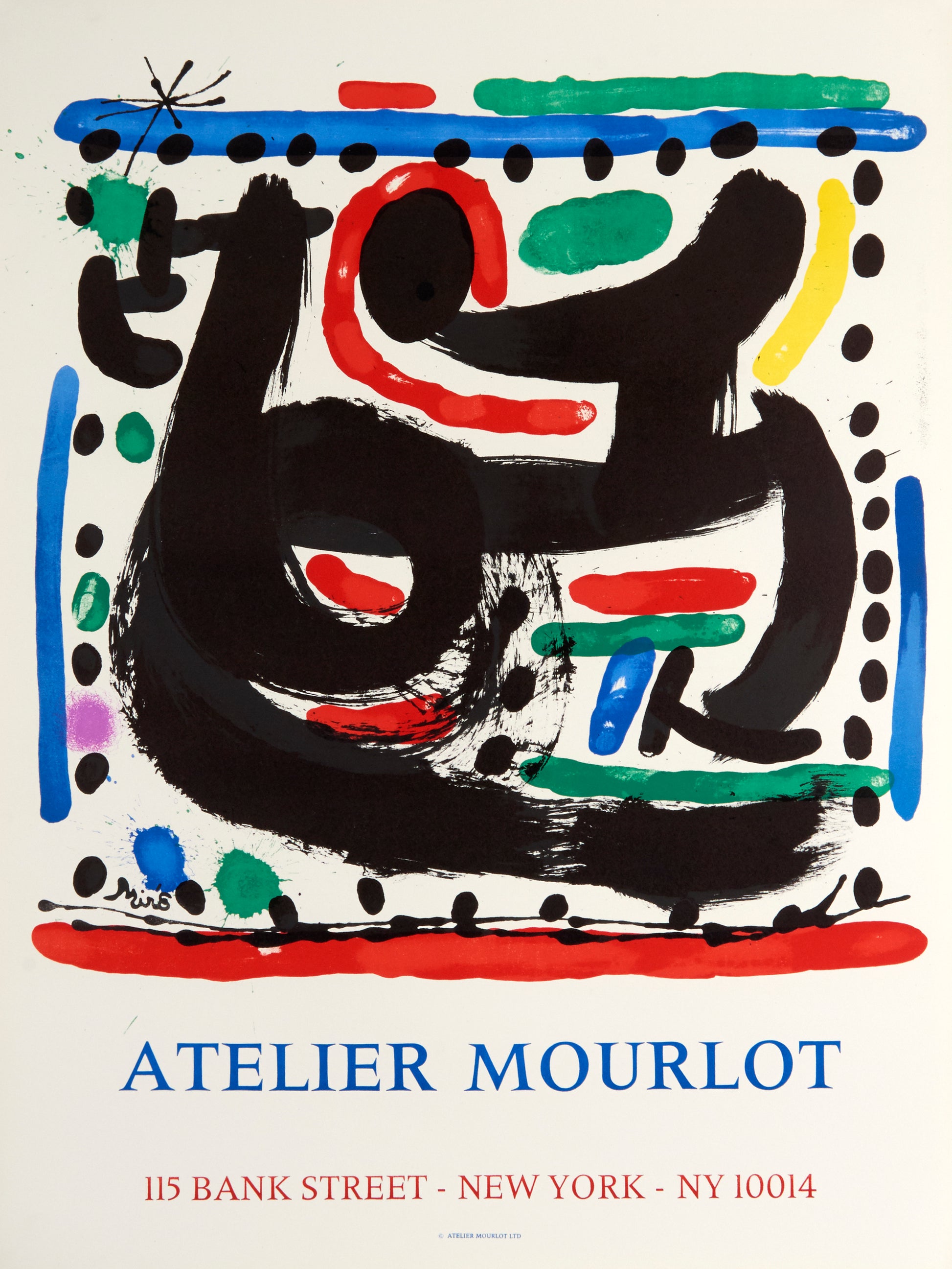 Atelier Mourlot Bank Street by Joan Miro, 1967 - Mourlot Editions - Fine_Art - Poster - Lithograph - Wall Art - Vintage - Prints - Original