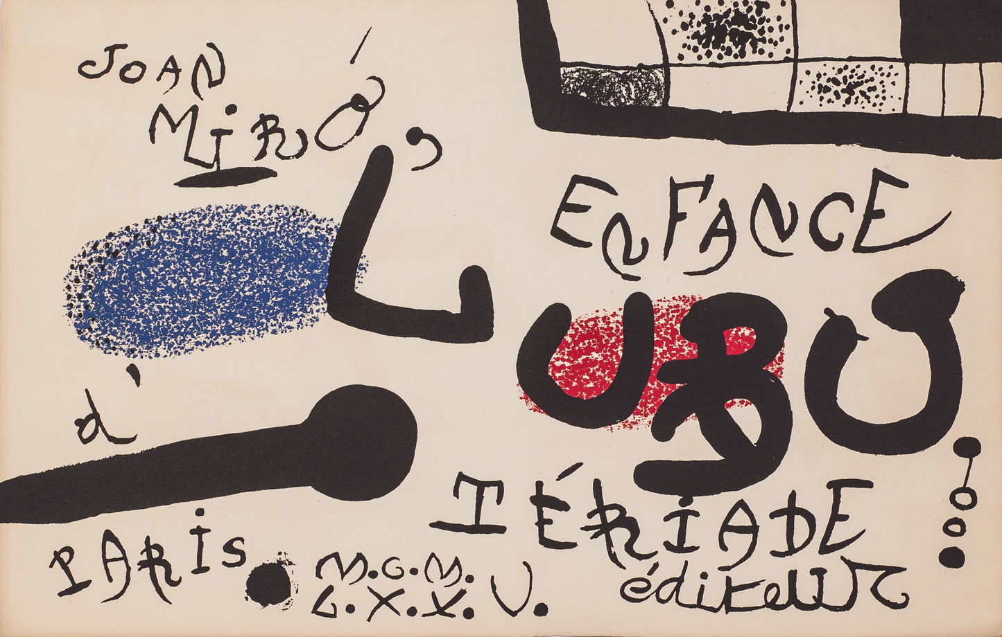 L'enfance d'Ubu, plate 1000 by Joan Miro, 1975 - Mourlot Editions - Fine_Art - Poster - Lithograph - Wall Art - Vintage - Prints - Original