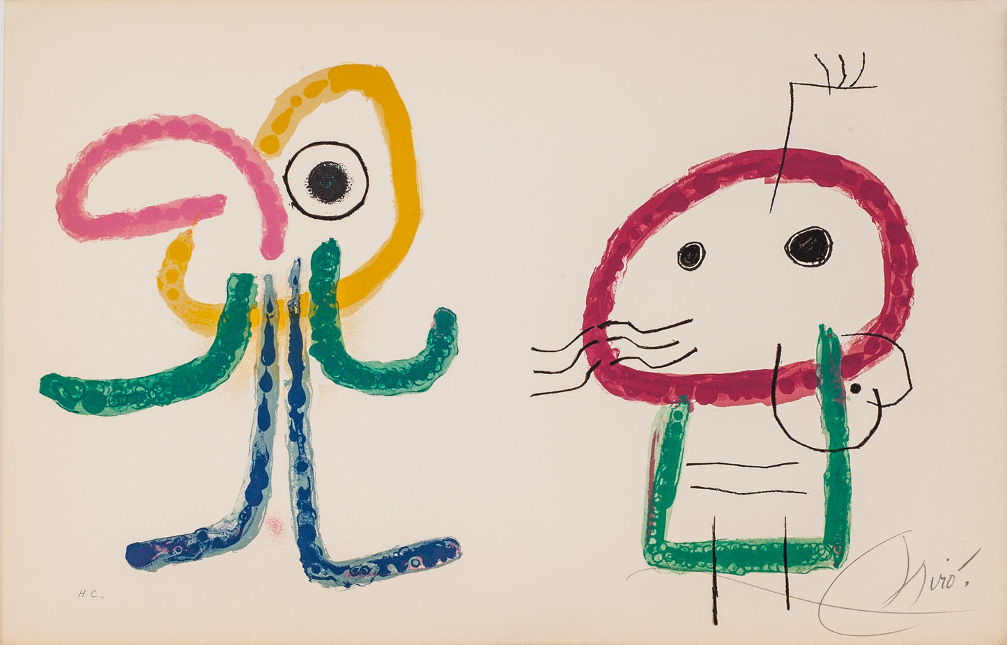 L'enfance d'Ubu plate 1007 by Joan Miro, 1975 - Mourlot Editions - Fine_Art - Poster - Lithograph - Wall Art - Vintage - Prints - Original