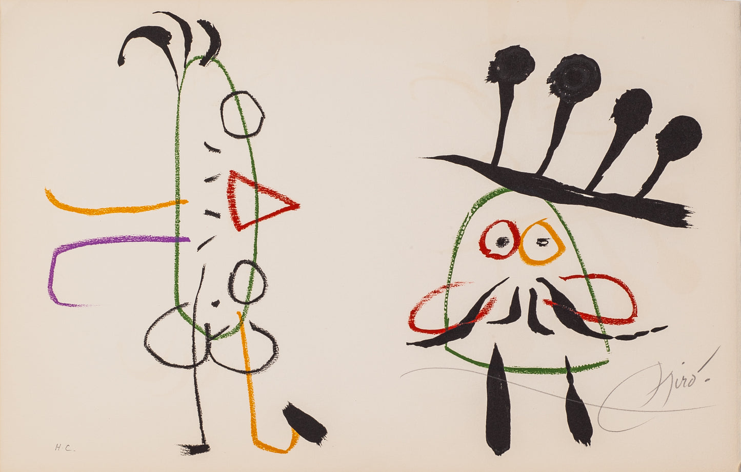 L'enfance d'Ubu: 1009 by Joan Miro - Mourlot Editions - Fine_Art - Poster - Lithograph - Wall Art - Vintage - Prints - Original