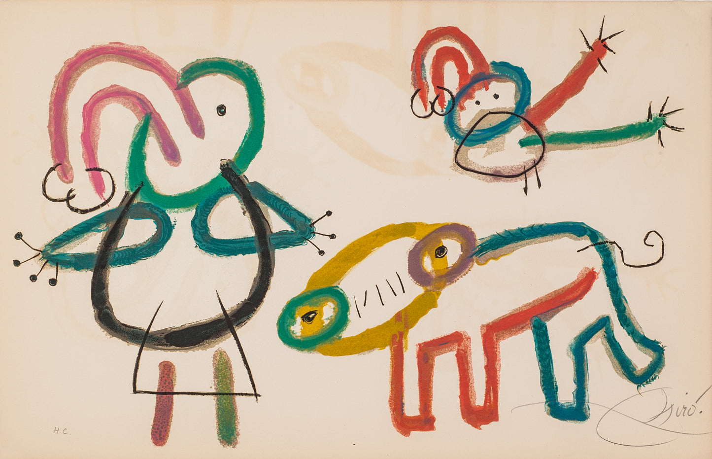 L'enfance d'Ubu, plate 1013 by Joan Miro, 1975 - Mourlot Editions - Fine_Art - Poster - Lithograph - Wall Art - Vintage - Prints - Original