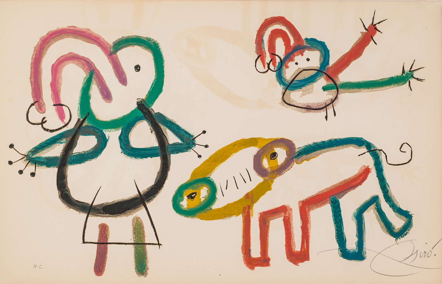 L'enfance d'Ubu, plate 1013 by Joan Miro, 1975 - Mourlot Editions - Fine_Art - Poster - Lithograph - Wall Art - Vintage - Prints - Original