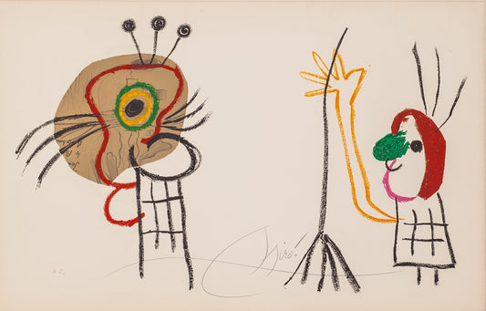 L'enfance d'Ubu, plate 1019 by Joan Miro, 1975 - Mourlot Editions - Fine_Art - Poster - Lithograph - Wall Art - Vintage - Prints - Original