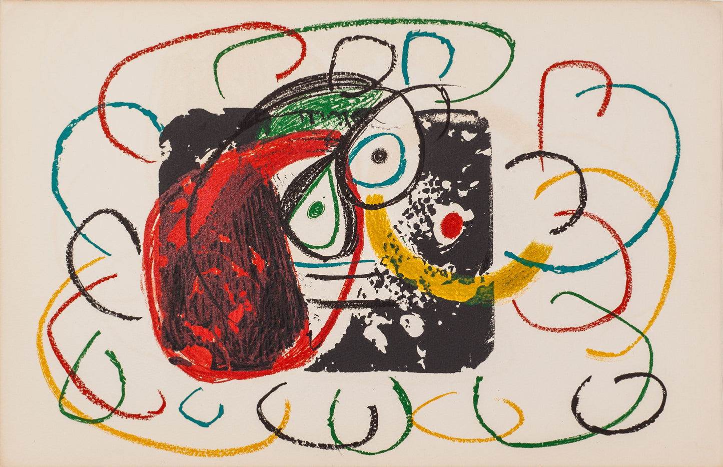 L'enfance d'Ubu, plate 1021 by Joan Miro, 1975 - Mourlot Editions - Fine_Art - Poster - Lithograph - Wall Art - Vintage - Prints - Original