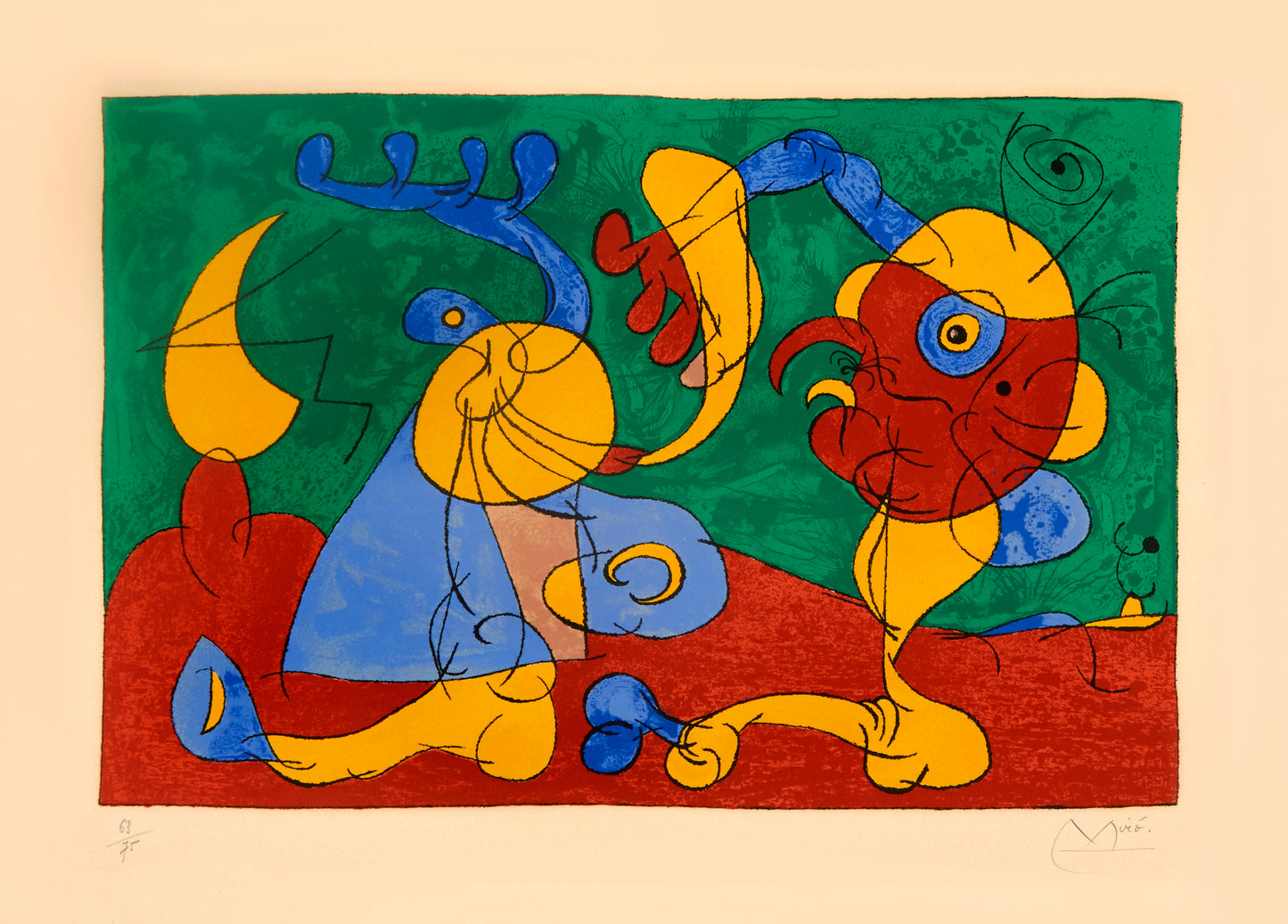 Ubu Roi, plate 7 by Joan Miro, 1966 - Mourlot Editions - Fine_Art - Poster - Lithograph - Wall Art - Vintage - Prints - Original