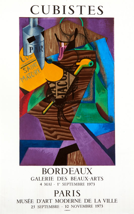 Nature Morte au Livre - Cubistes - Galerie des Beaux-Arts (after) Juan Gris, 1973 - Mourlot Editions - Fine_Art - Poster - Lithograph - Wall Art - Vintage - Prints - Original
