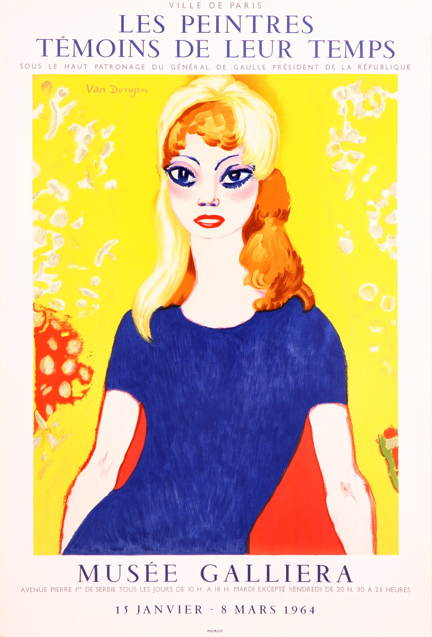 Musee Galliera, Brigitte Bardot by Kees Van Dongen - Mourlot Editions - Fine_Art - Poster - Lithograph - Wall Art - Vintage - Prints - Original