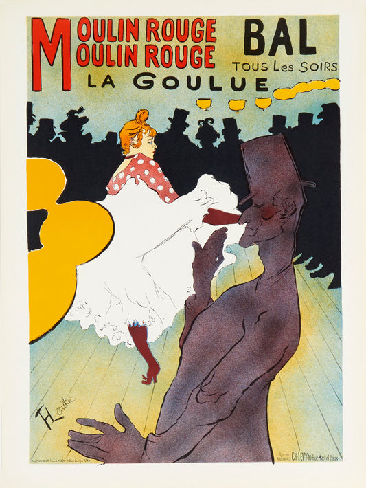 Moulin Rouge, La Goulue by Henri de Toulouse-Lautrec, 1955 - Mourlot Editions - Fine_Art - Poster - Lithograph - Wall Art - Vintage - Prints - Original