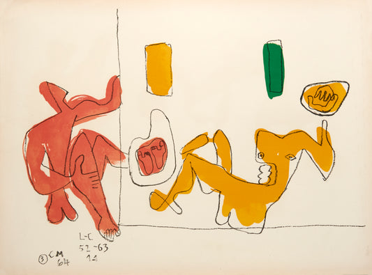 Touching their Feet by Le Corbusier - Mourlot Editions - Fine_Art - Poster - Lithograph - Wall Art - Vintage - Prints - Original