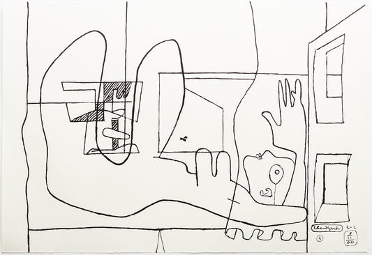 Chez Soi (B&W) by Le Corbusier, 1962 - Mourlot Editions - Fine_Art - Poster - Lithograph - Wall Art - Vintage - Prints - Original