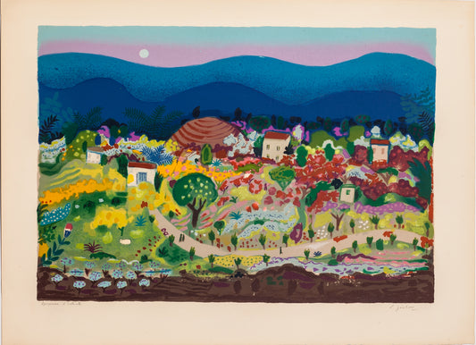 Da blå bergen by Lennart Jirlow - Mourlot Editions - Fine_Art - Poster - Lithograph - Wall Art - Vintage - Prints - Original