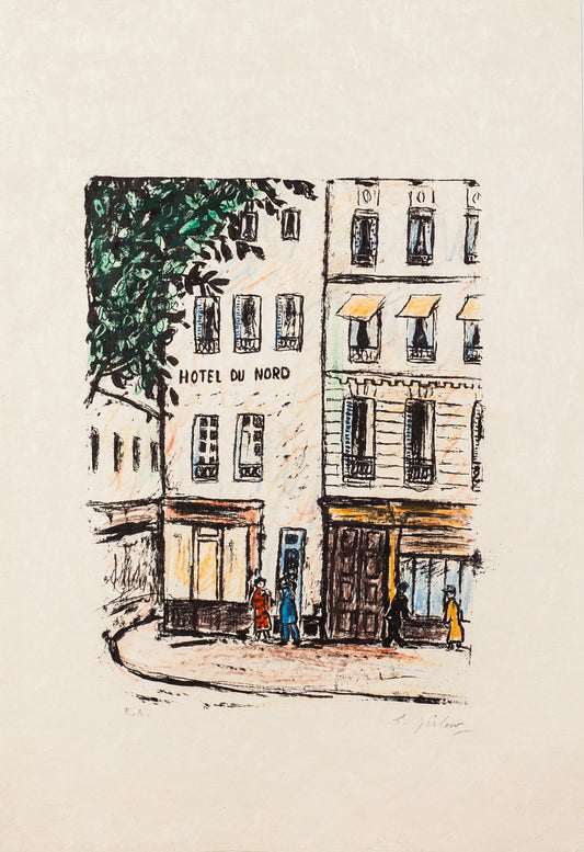 Hotel du Nord by Lennart Jirlow - Mourlot Editions - Fine_Art - Poster - Lithograph - Wall Art - Vintage - Prints - Original