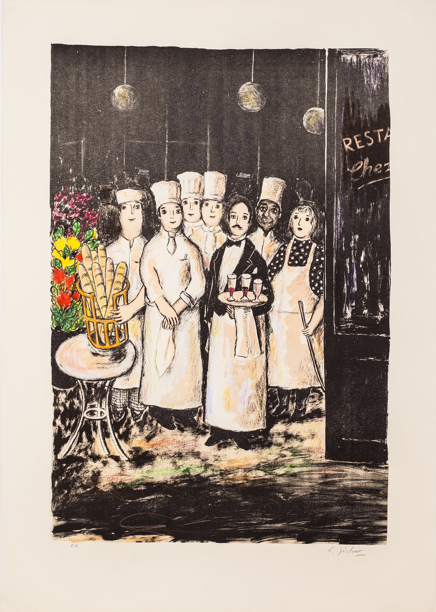 I restaurangdörren by Lennart Jirlow - Mourlot Editions - Fine_Art - Poster - Lithograph - Wall Art - Vintage - Prints - Original