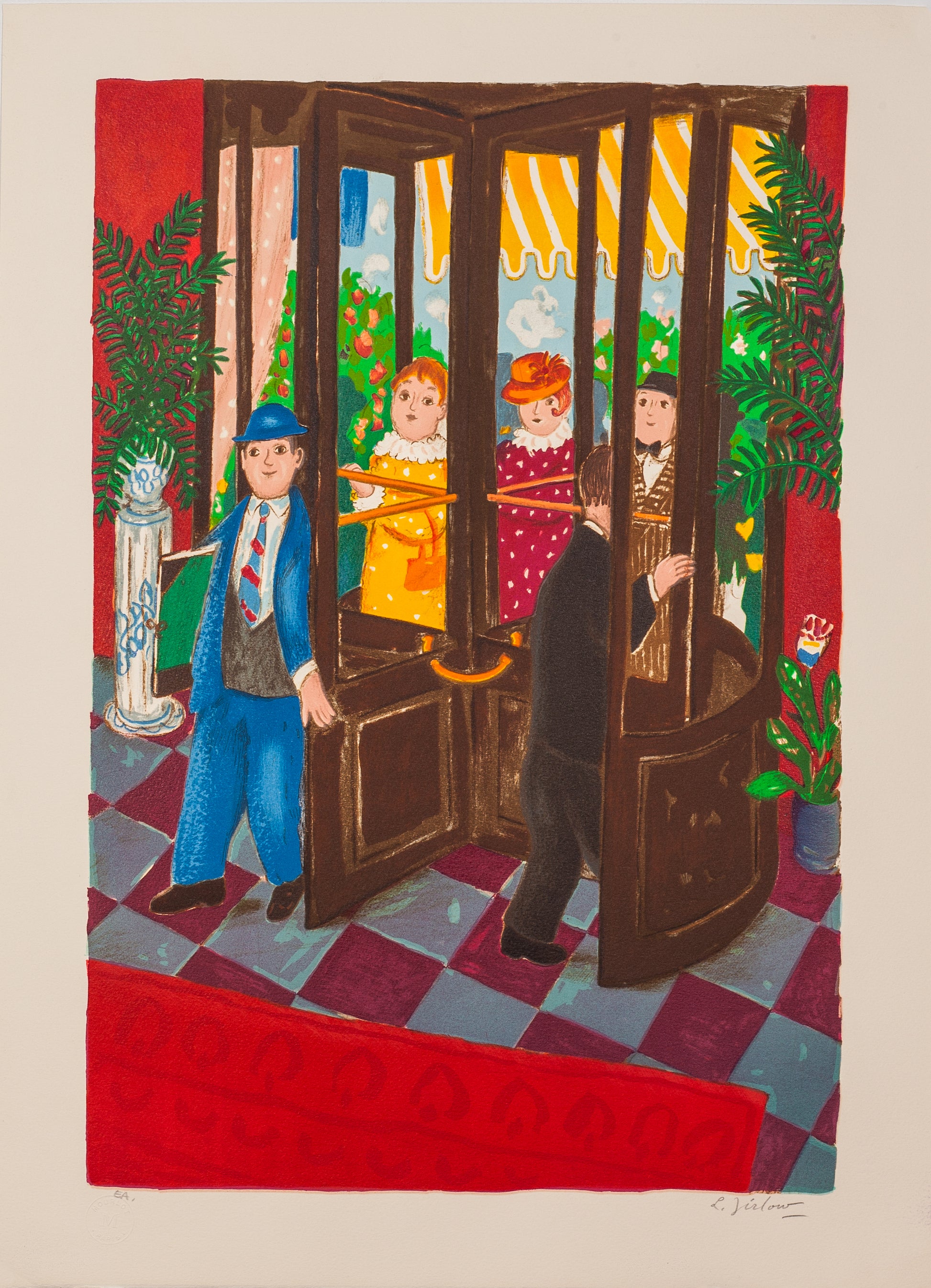 Svängdörren by Lennart Jirlow - Mourlot Editions - Fine_Art - Poster - Lithograph - Wall Art - Vintage - Prints - Original