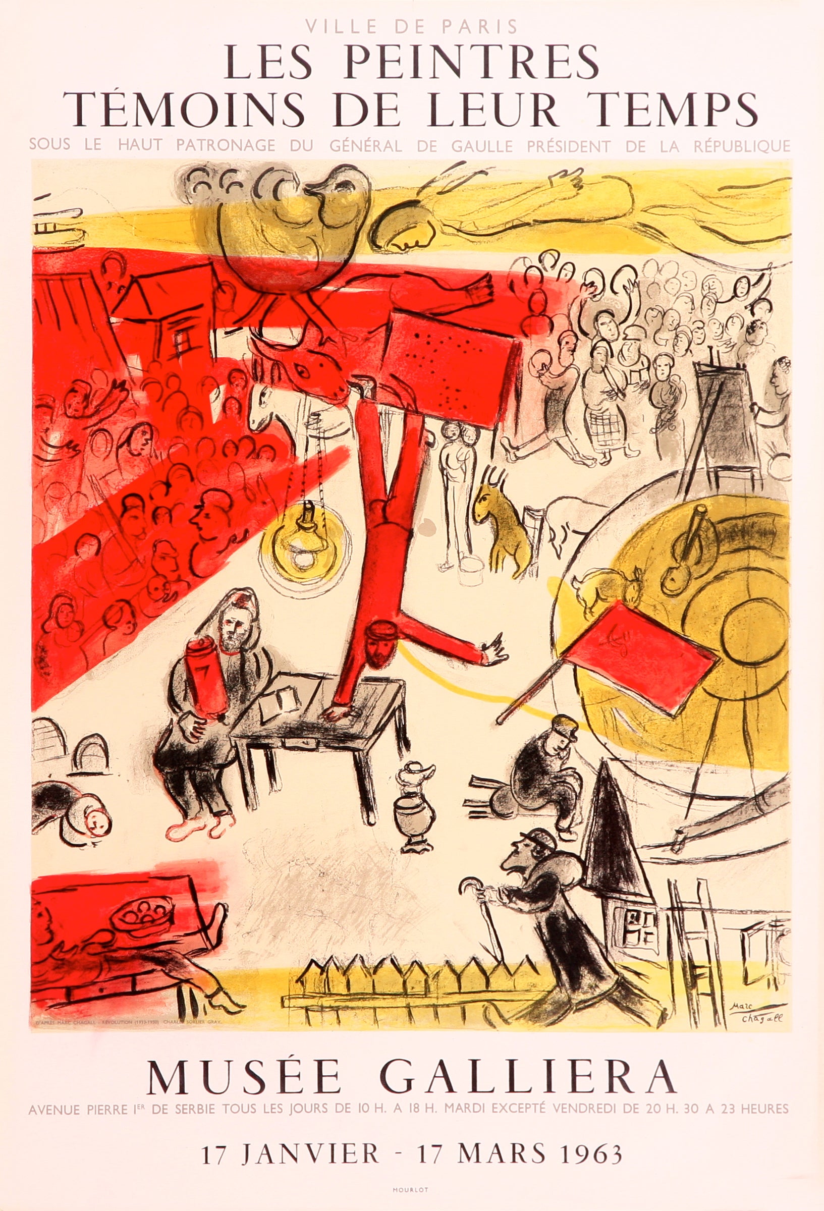 Les peintres Témoins de leur Temps, (after) Marc Chagall, 1963 - Mourlot Editions - Fine_Art - Poster - Lithograph - Wall Art - Vintage - Prints - Original