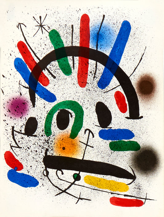 Plate from the book "Lithographies Originales II" by Joan Miro, 1972 - Mourlot Editions - Fine_Art - Poster - Lithograph - Wall Art - Vintage - Prints - Original