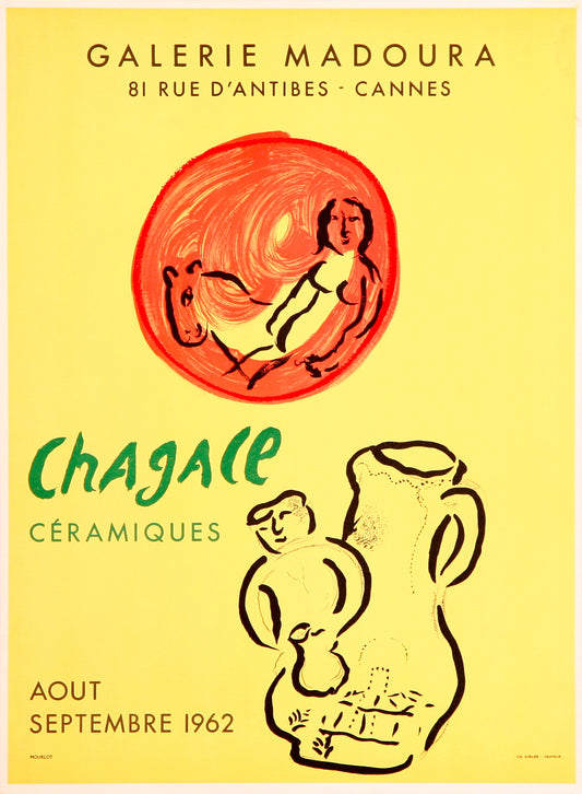 Chagall Ceramiques - Galerie Madoura (after) Marc Chagall, 1962 - Mourlot Editions - Fine_Art - Poster - Lithograph - Wall Art - Vintage - Prints - Original