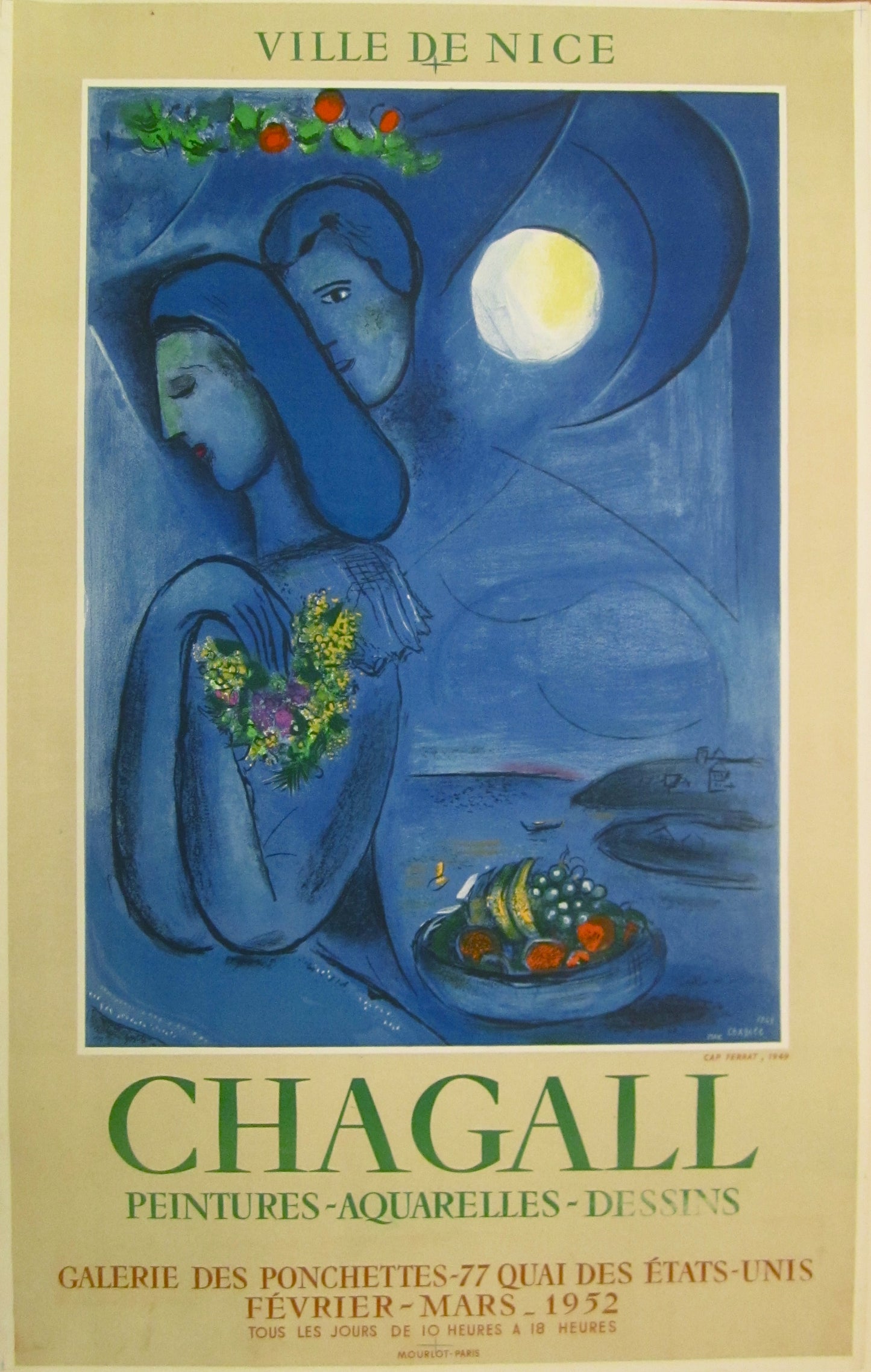 Ville de Nice, by Marc Chagall - Mourlot Editions - Fine_Art - Poster - Lithograph - Wall Art - Vintage - Prints - Original