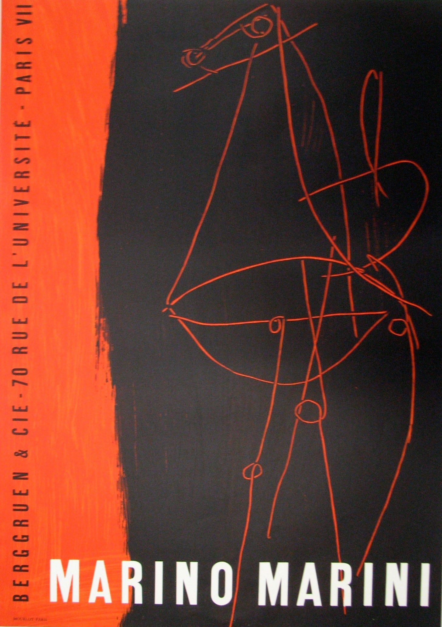 Composition - BERGGRUEN AND CIE, 1955 by Marino Marini, 1955 - Mourlot Editions - Fine_Art - Poster - Lithograph - Wall Art - Vintage - Prints - Original