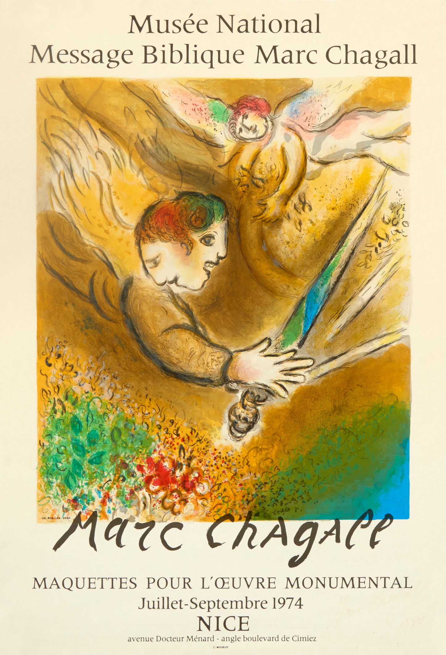 L'Ange du jugement - Message Biblique (after) Marc Chagall, 1974 - Mourlot Editions - Fine_Art - Poster - Lithograph - Wall Art - Vintage - Prints - Original