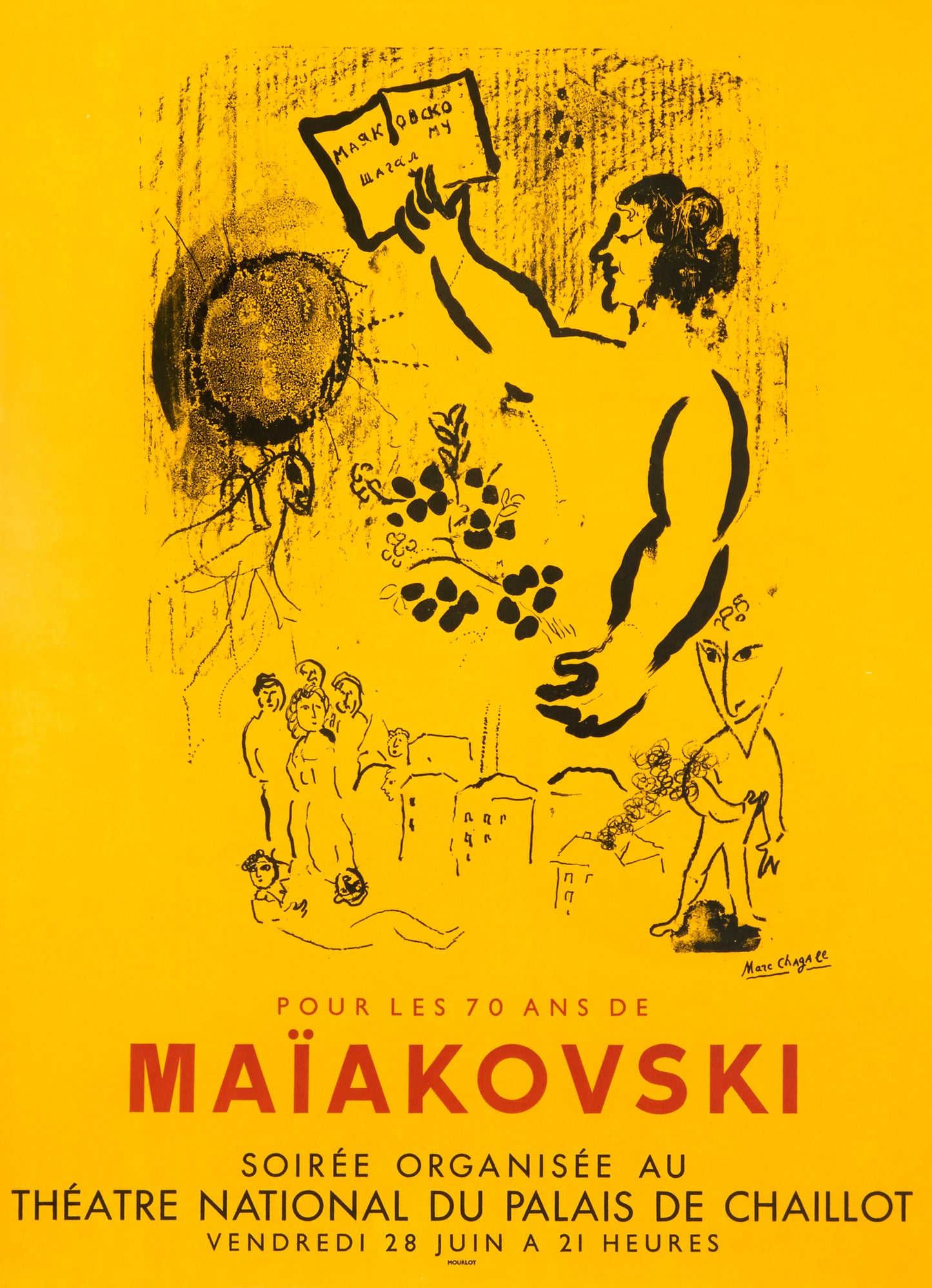 Hommage to Maïakovski by Marc Chagall, 1963 - Mourlot Editions - Fine_Art - Poster - Lithograph - Wall Art - Vintage - Prints - Original