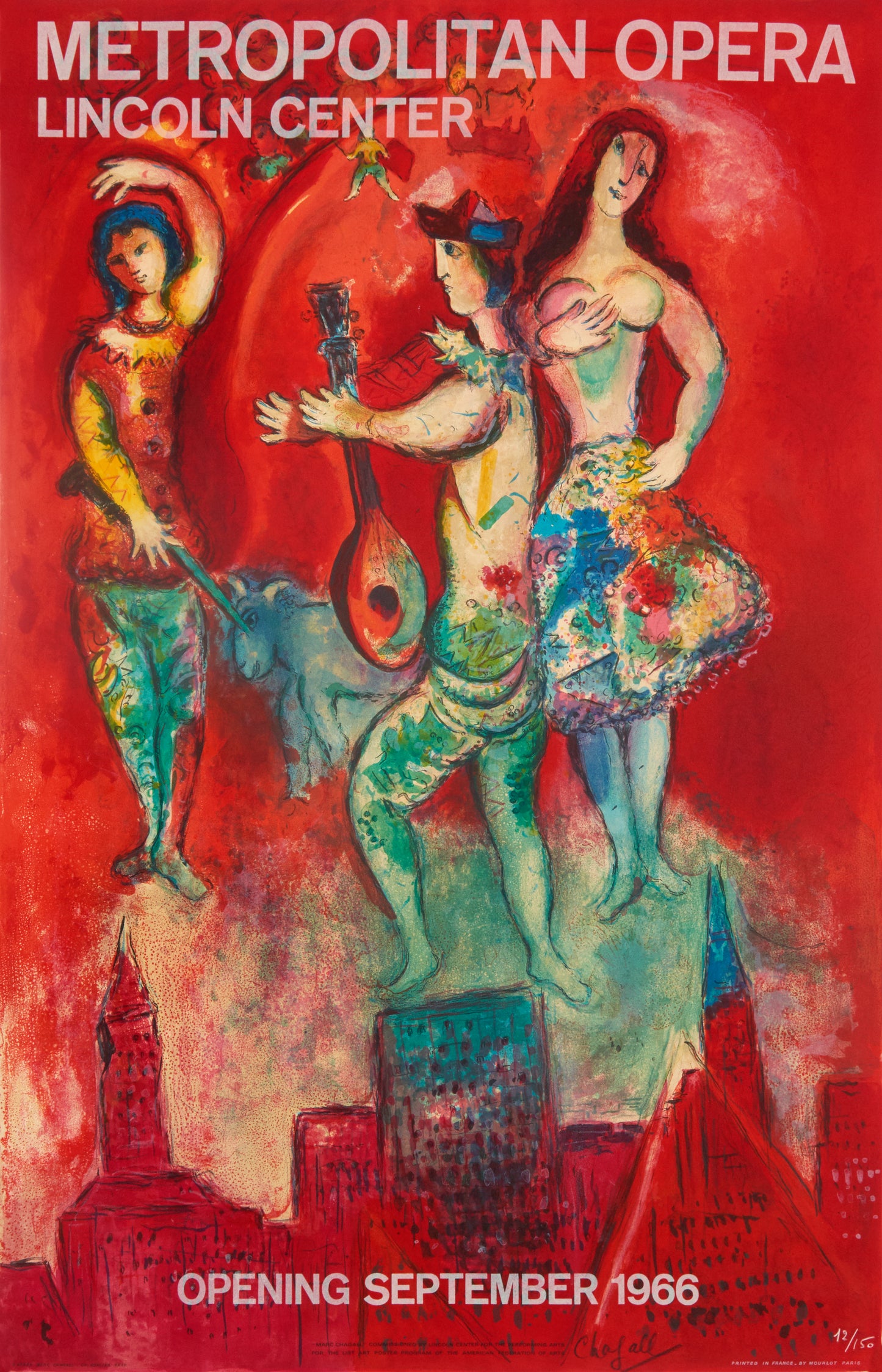 Metropolitan Opera Opening "Carmen" (after) Marc Chagall, 1967 - Mourlot Editions - Fine_Art - Poster - Lithograph - Wall Art - Vintage - Prints - Original