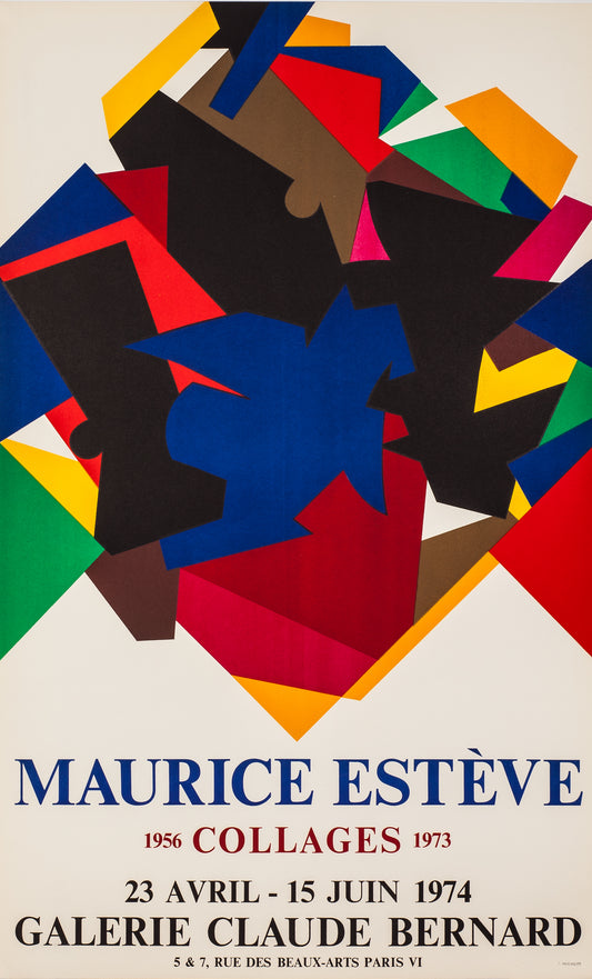 Collages - Galerie Claude Bernard by Maurice Esteve, 1974 - Mourlot Editions - Fine_Art - Poster - Lithograph - Wall Art - Vintage - Prints - Original