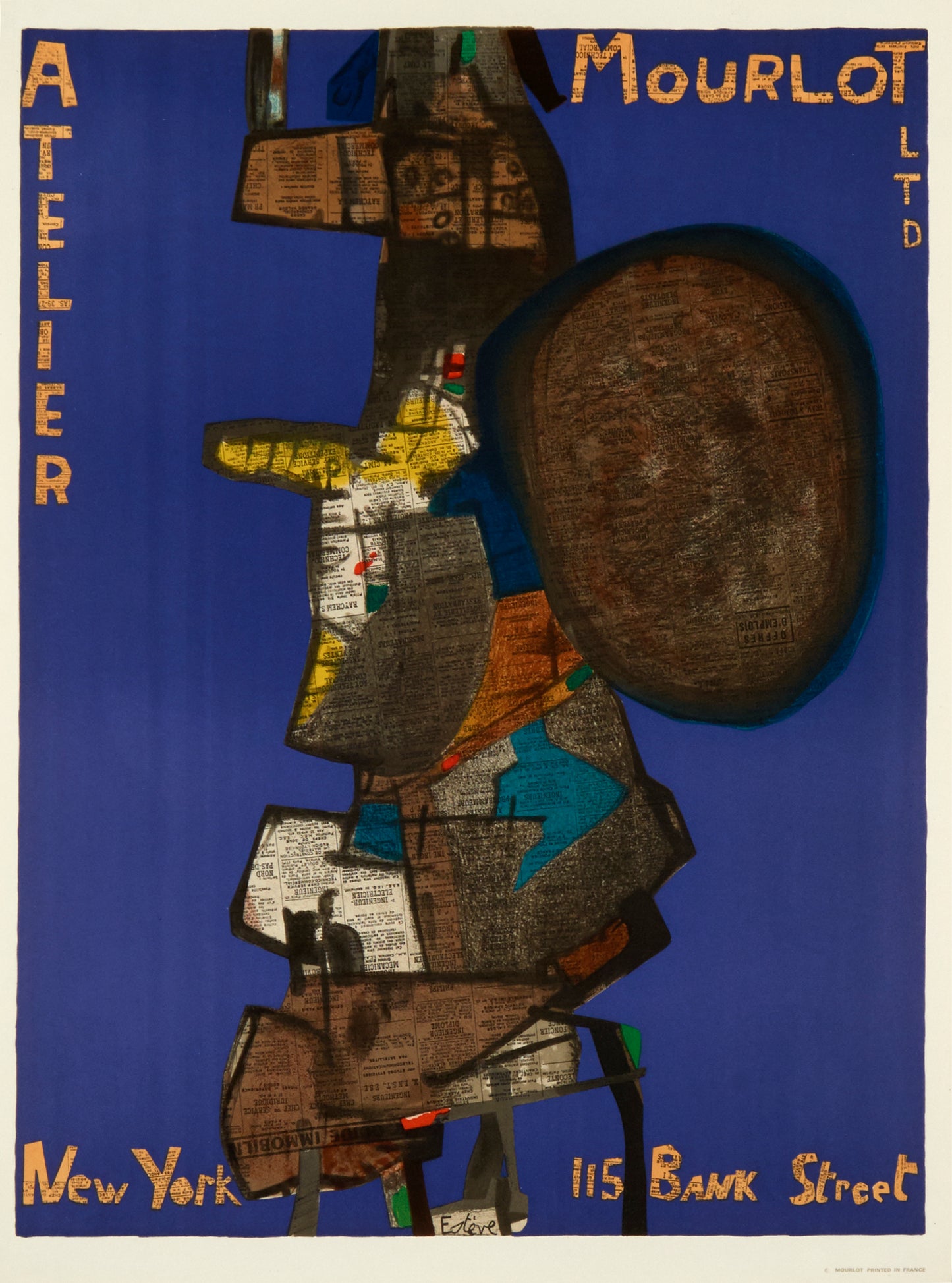 Atelier Mourlot - New York by Maurice Estève, 1967 - Mourlot Editions - Fine_Art - Poster - Lithograph - Wall Art - Vintage - Prints - Original