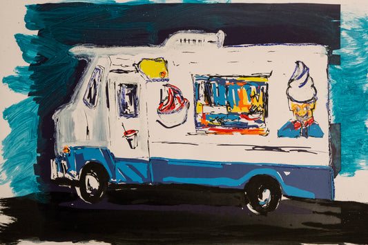 Ice Cream Truck 6 by M. Schorr - Mourlot Editions - Fine_Art - Poster - Lithograph - Wall Art - Vintage - Prints - Original