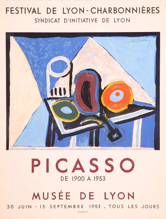 Festival de Lyon-Charbonnieres (after) Pablo Picasso, 1953 - Mourlot Editions - Fine_Art - Poster - Lithograph - Wall Art - Vintage - Prints - Original