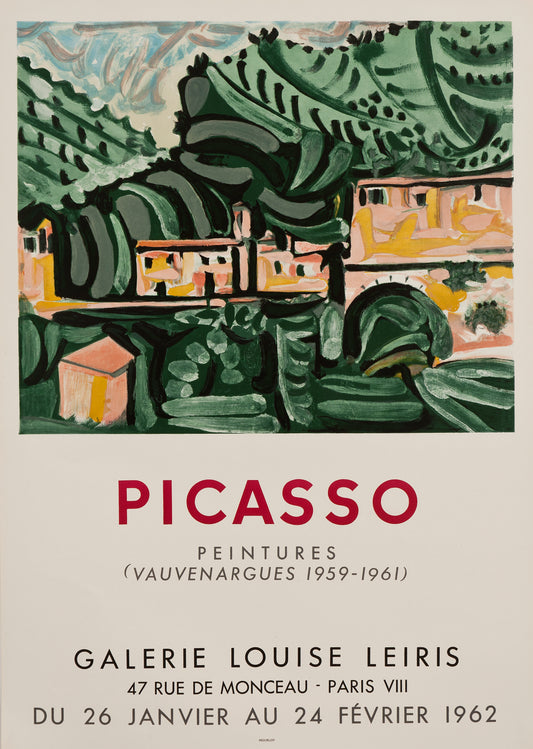 Le Village de Vauvenargues - Galerie Louise Leiris (after) Pablo Picasso, 1962 - Mourlot Editions - Fine_Art - Poster - Lithograph - Wall Art - Vintage - Prints - Original