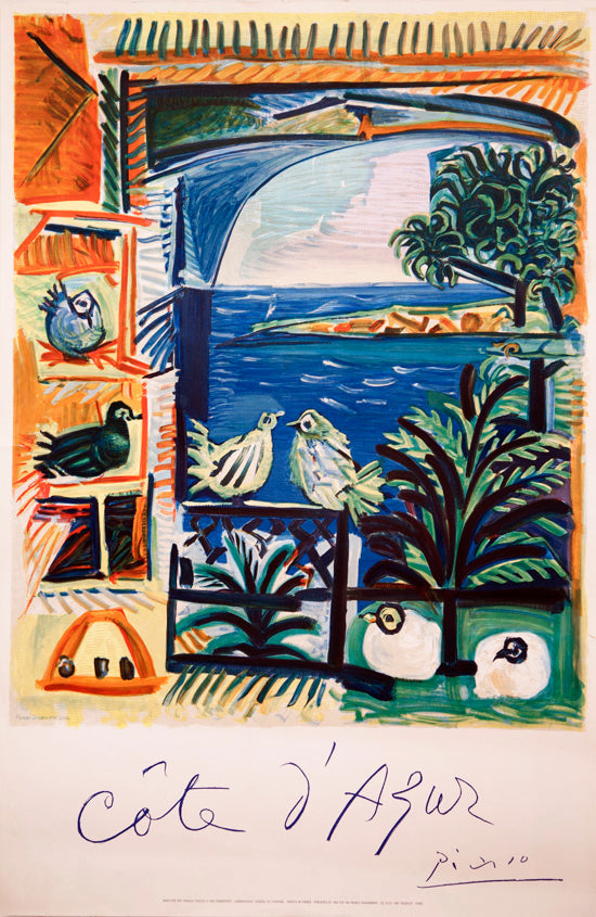 Côte d'Azur by Pablo Picasso - Mourlot Editions - Fine_Art - Poster - Lithograph - Wall Art - Vintage - Prints - Original