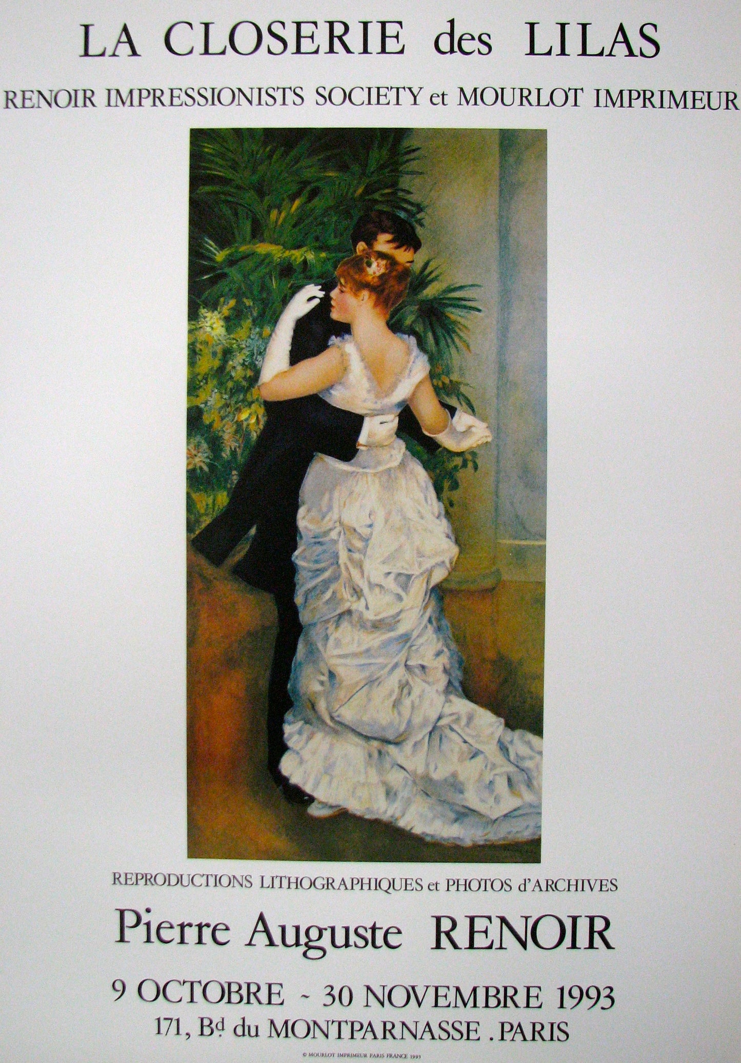 La Closerie Des Lilas (after) Pierre-Auguste Renoir, 1993 - Mourlot Editions - Fine_Art - Poster - Lithograph - Wall Art - Vintage - Prints - Original