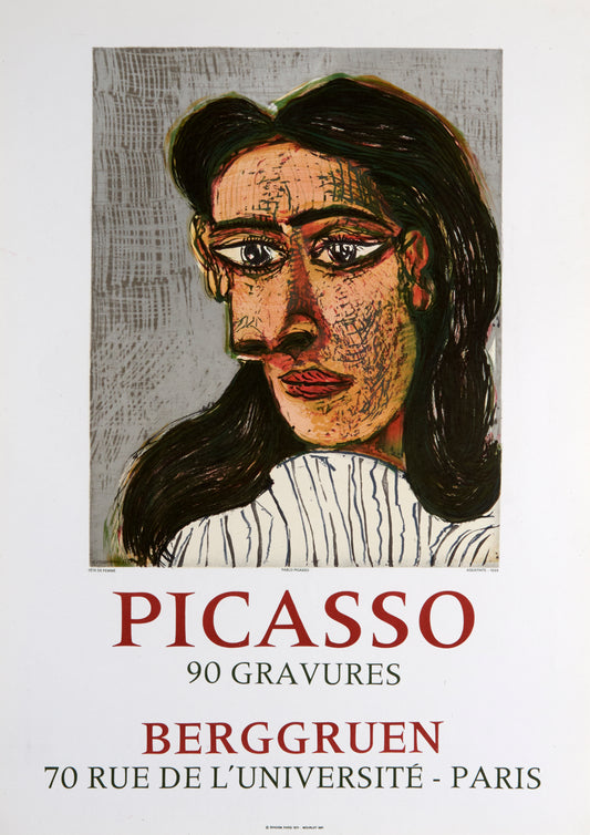 Tete de Femme III - Berggruen - 90 Gravures (after) Pablo Picasso, 1971 - Mourlot Editions - Fine_Art - Poster - Lithograph - Wall Art - Vintage - Prints - Original