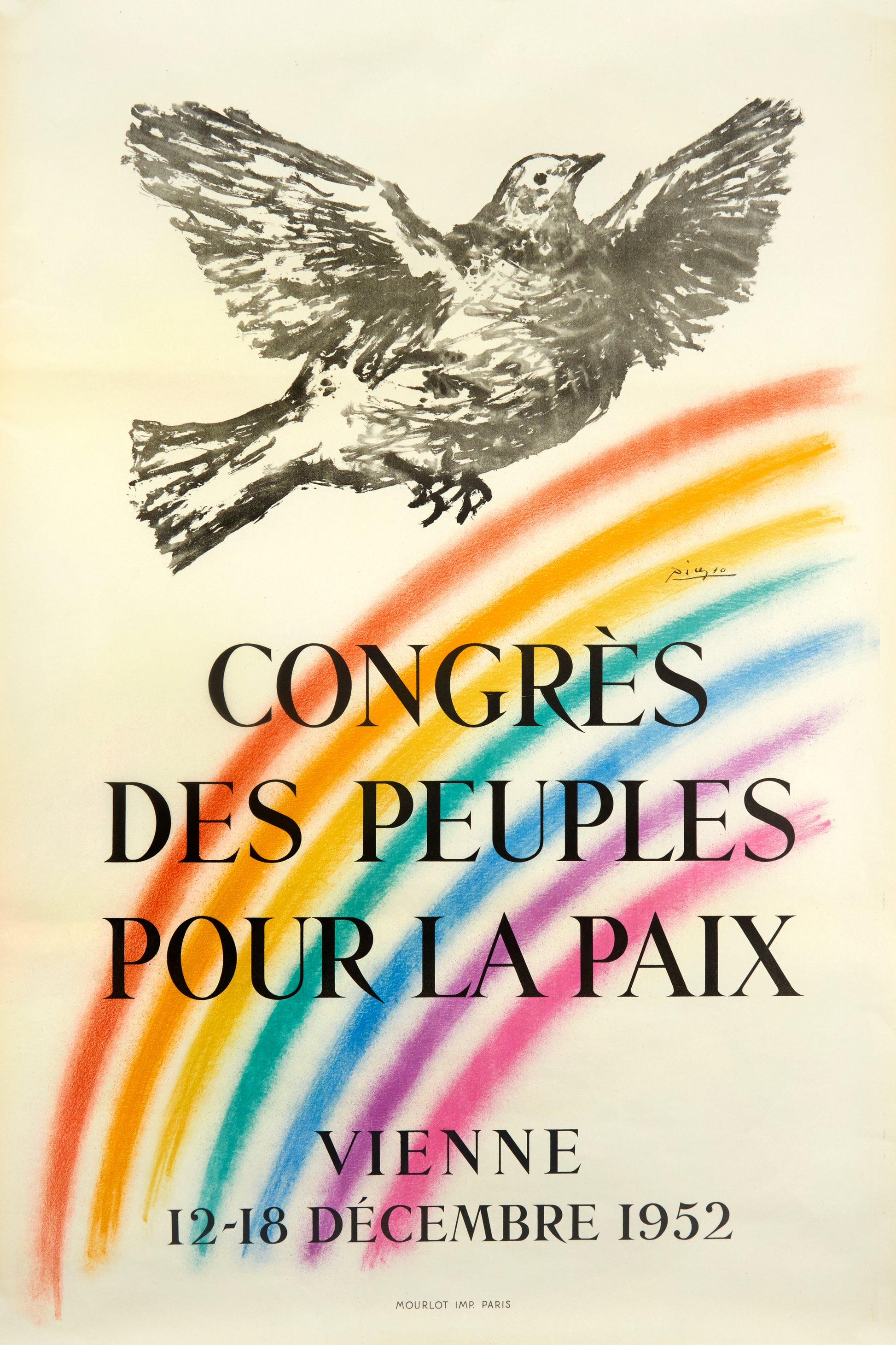 Congress des peuples pour la Paix - Vienne (after) Pablo Picasso, 1952 - Mourlot Editions - Fine_Art - Poster - Lithograph - Wall Art - Vintage - Prints - Original