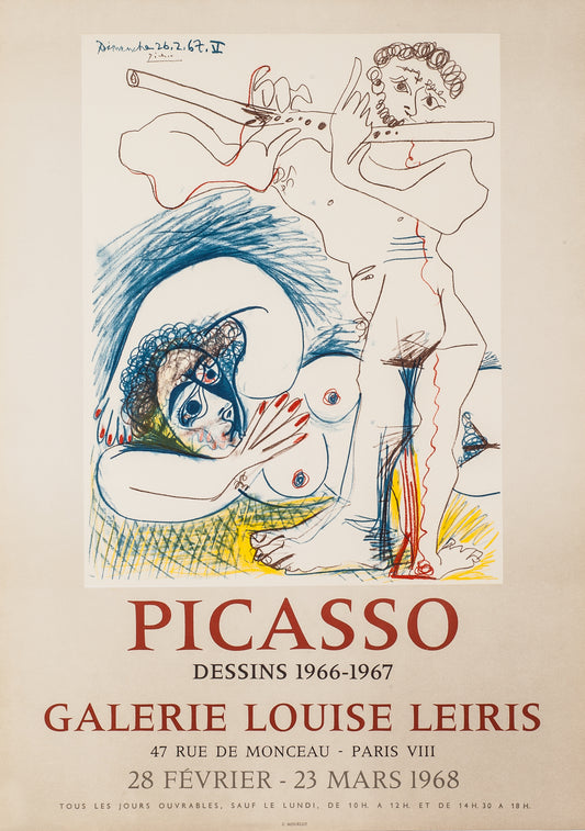 Dessins 1966-1967 - Galerie Louise Leiris (after) Pablo Picasso, 1968 - Mourlot Editions - Fine_Art - Poster - Lithograph - Wall Art - Vintage - Prints - Original