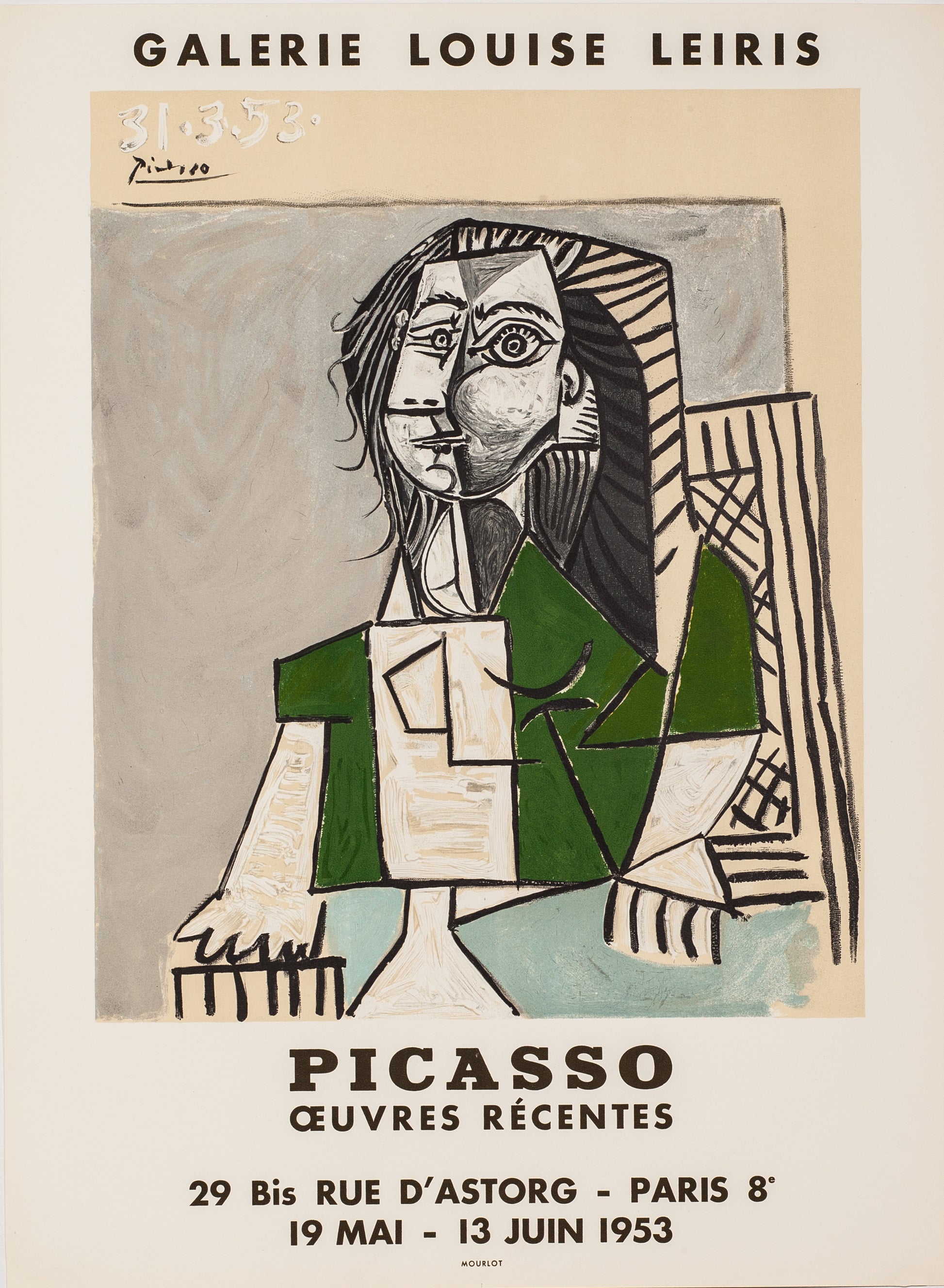 Galerie Louise Leiris, Paris by Pablo Picasso - Mourlot Editions - Fine_Art - Poster - Lithograph - Wall Art - Vintage - Prints - Original