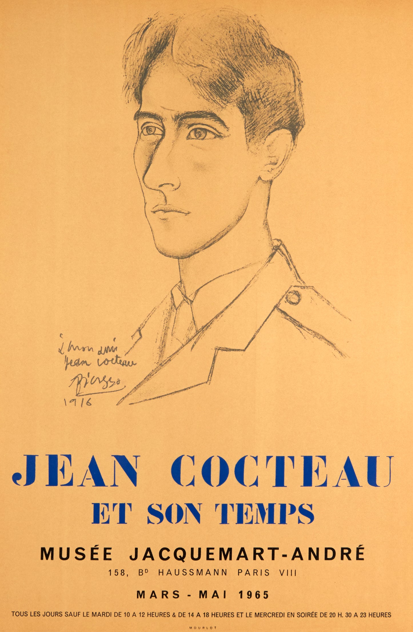 Jean Cocteau et son temps (after) Pablo Picasso, 1965 - Mourlot Editions - Fine_Art - Poster - Lithograph - Wall Art - Vintage - Prints - Original