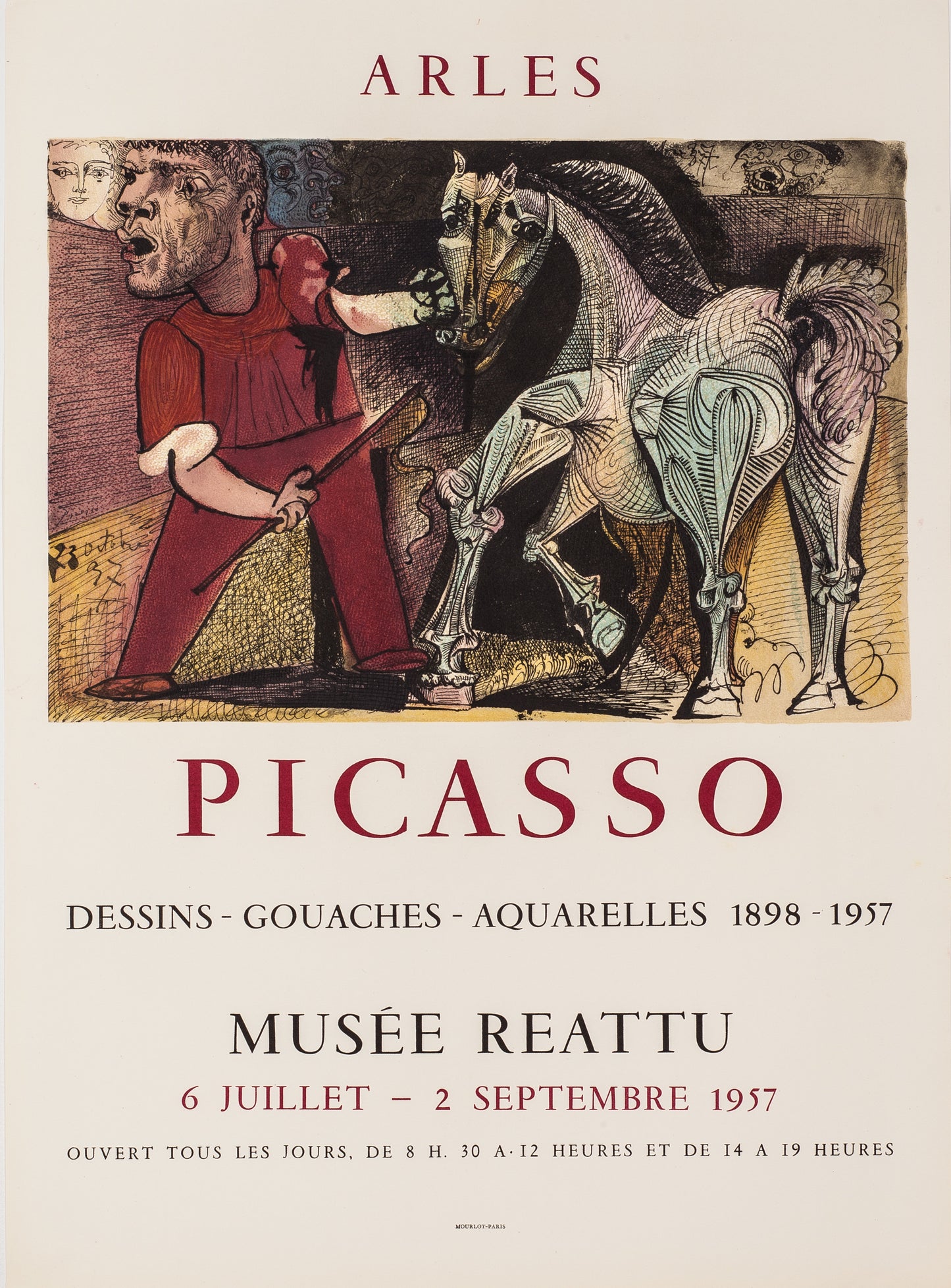 Musee Reattu -  Dessins, Gouaches, Aquarelles (after) Pablo Picasso, 1957 - Mourlot Editions - Fine_Art - Poster - Lithograph - Wall Art - Vintage - Prints - Original