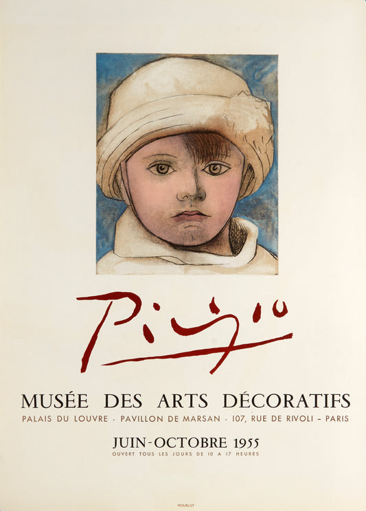 Portrait de Paulo au Bonnet Blanc- Musee des Arts Décoratifs (after) Pablo Picasso, 1955 - Mourlot Editions - Fine_Art - Poster - Lithograph - Wall Art - Vintage - Prints - Original