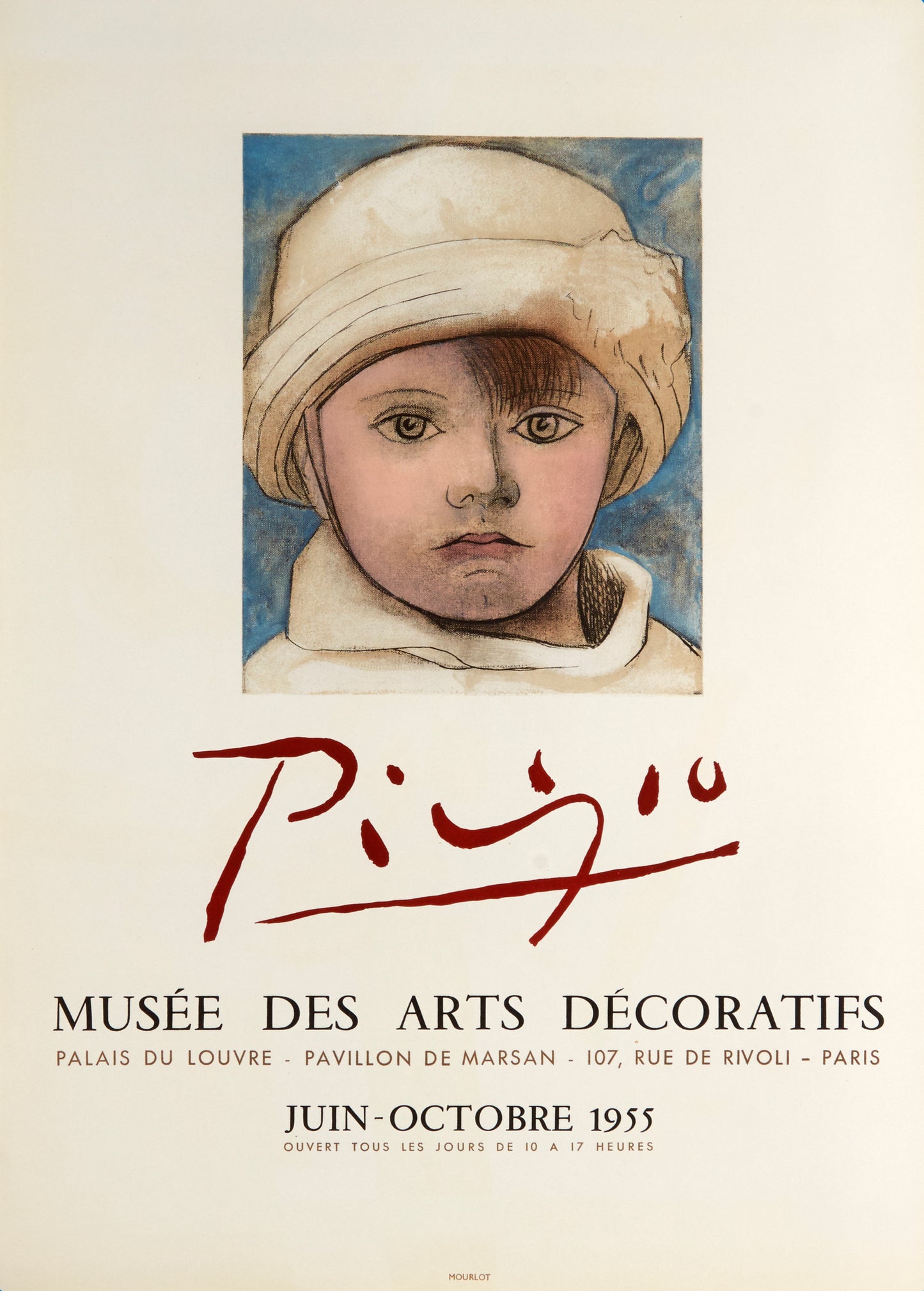 Portrait de Paulo au Bonnet Blanc- Musee des Arts Décoratifs (after) Pablo Picasso, 1955 - Mourlot Editions - Fine_Art - Poster - Lithograph - Wall Art - Vintage - Prints - Original