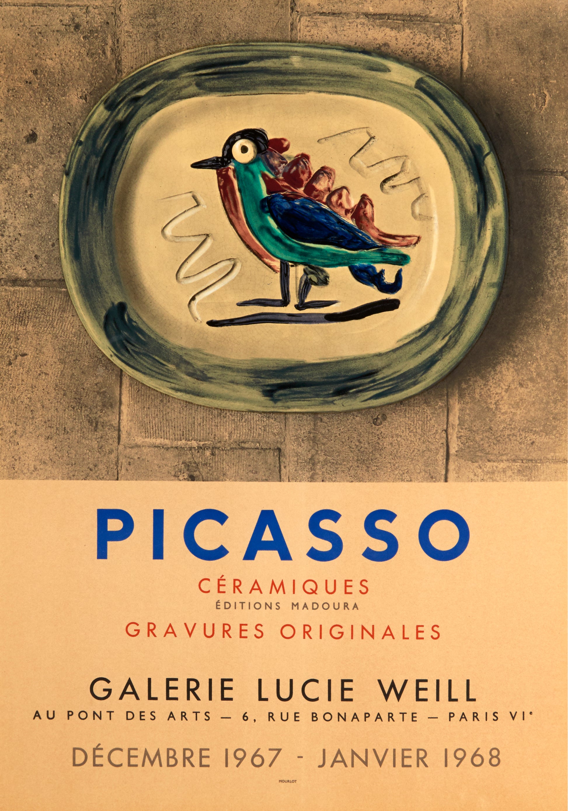 Picasso Ceramiques - Galerie Lucie Weill (after) Pablo Picasso, 1967 - Mourlot Editions - Fine_Art - Poster - Lithograph - Wall Art - Vintage - Prints - Original