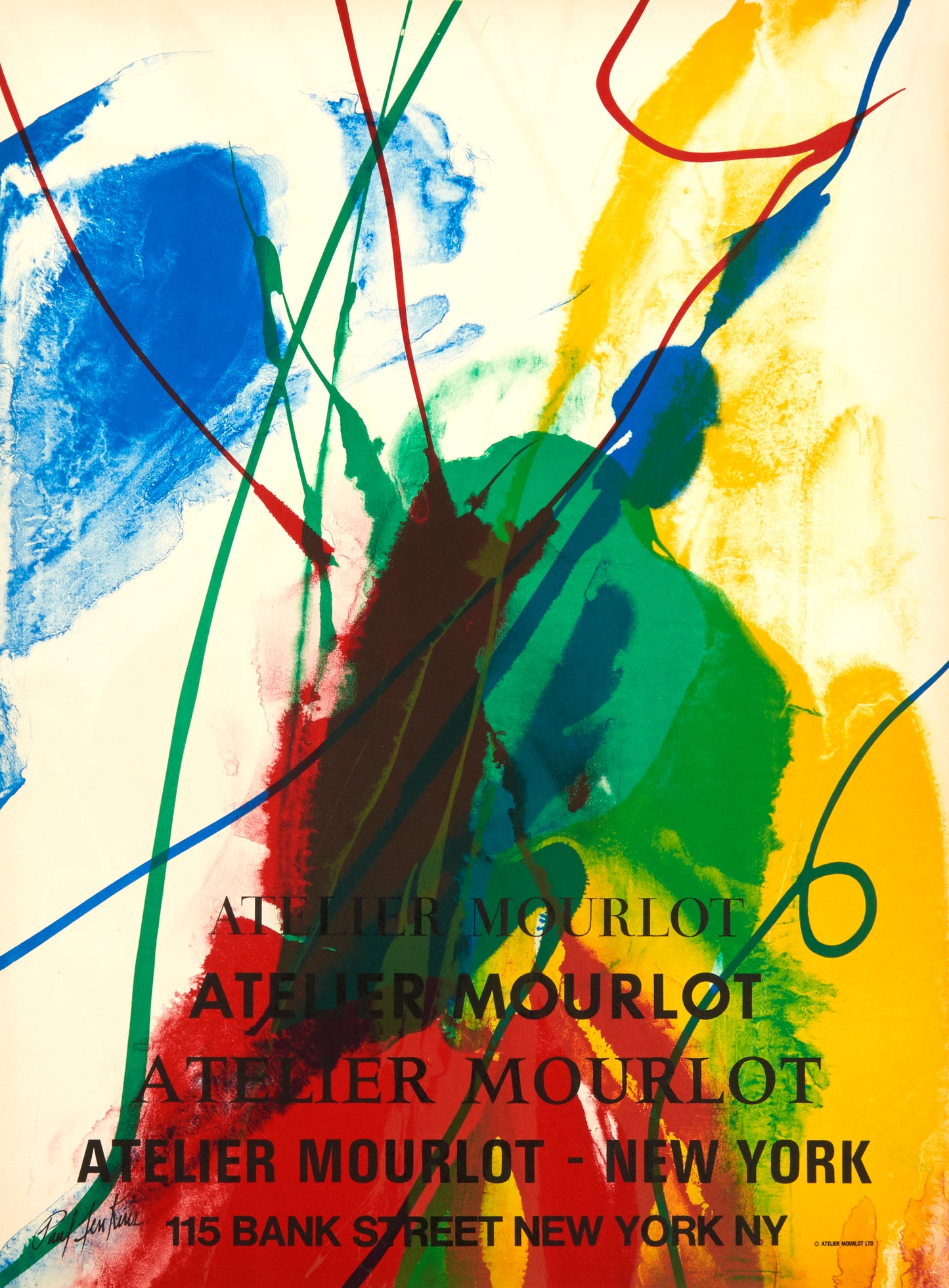 Atelier Mourlot 115 Bank Street, New York by Paul Jenkins - Mourlot Editions - Fine_Art - Poster - Lithograph - Wall Art - Vintage - Prints - Original