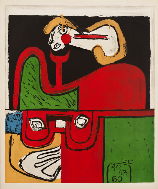 Portrait by Le Corbusier, 1960 - Mourlot Editions - Fine_Art - Poster - Lithograph - Wall Art - Vintage - Prints - Original