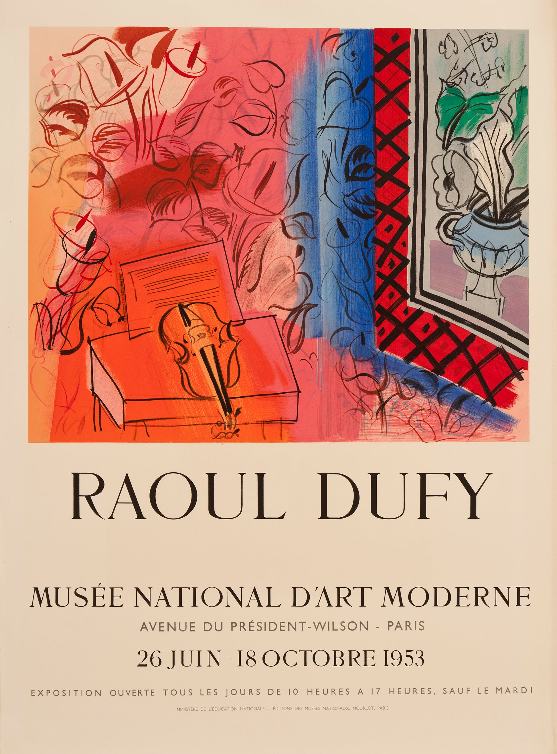 Intérieur au Violon - Musée National D'Art Moderne (after) Raoul Dufy, 1953 - Mourlot Editions - Fine_Art - Poster - Lithograph - Wall Art - Vintage - Prints - Original