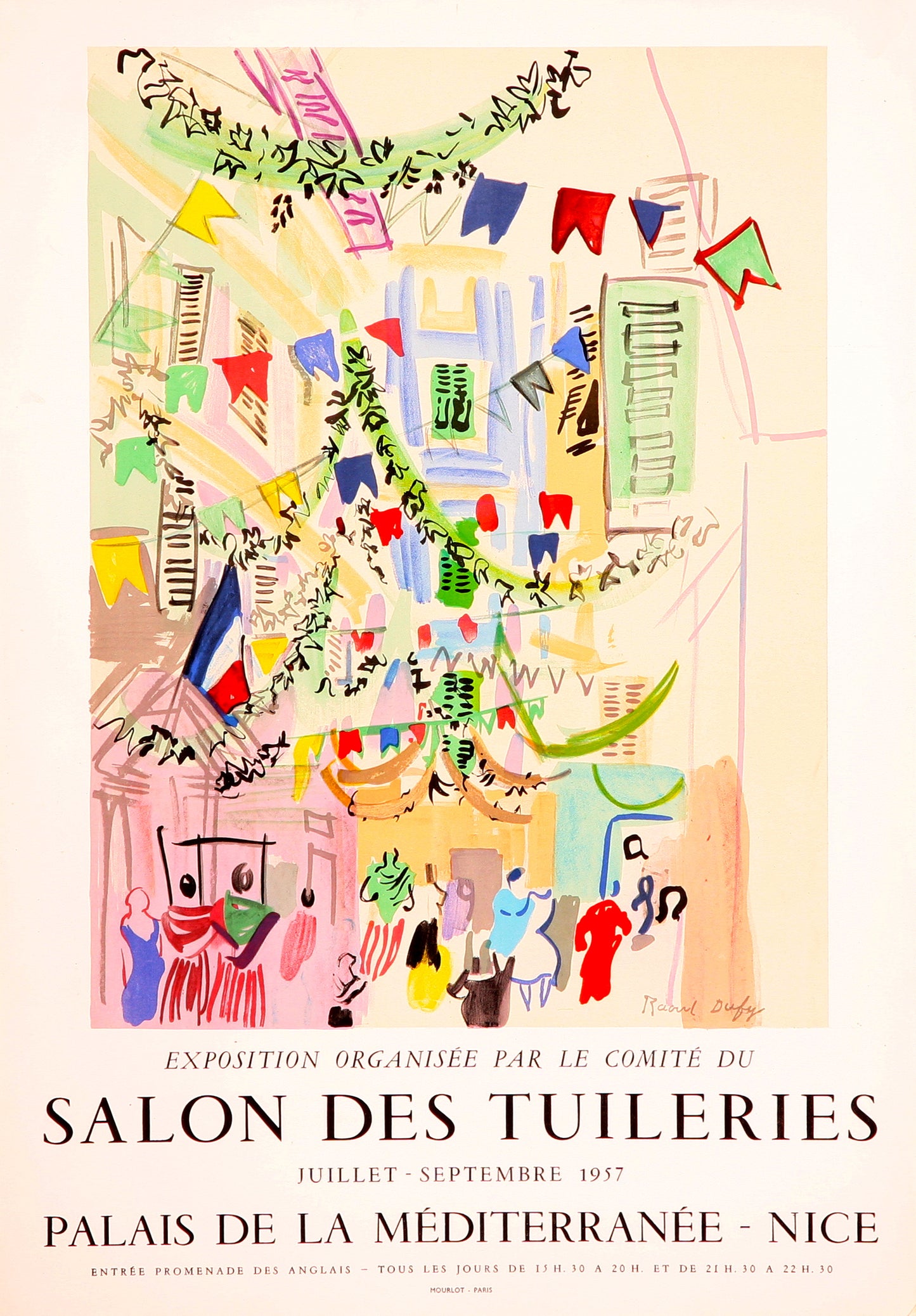 Salon Des Tuileries - Exposition a Nice (after) Raoul Dufy, 1957 - Mourlot Editions - Fine_Art - Poster - Lithograph - Wall Art - Vintage - Prints - Original